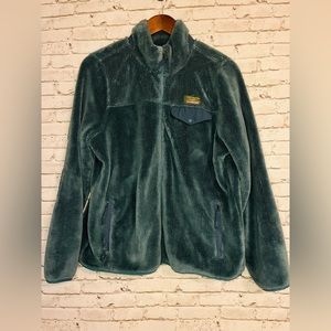 Women's L.L.Bean Hi-Pile Fleece Jacket Teal Green Large